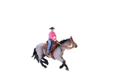Barrel Racer Kit:  Cowgirl, Barrel Saddle, and Bridle